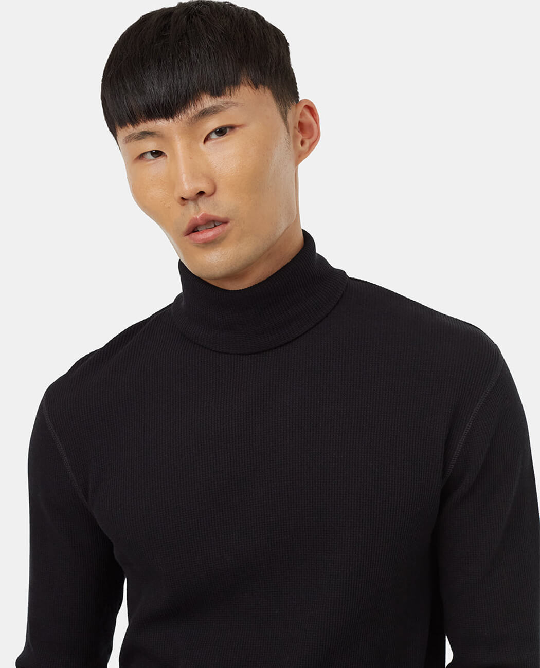 Cotton turtleneck long sleeve t-shirt